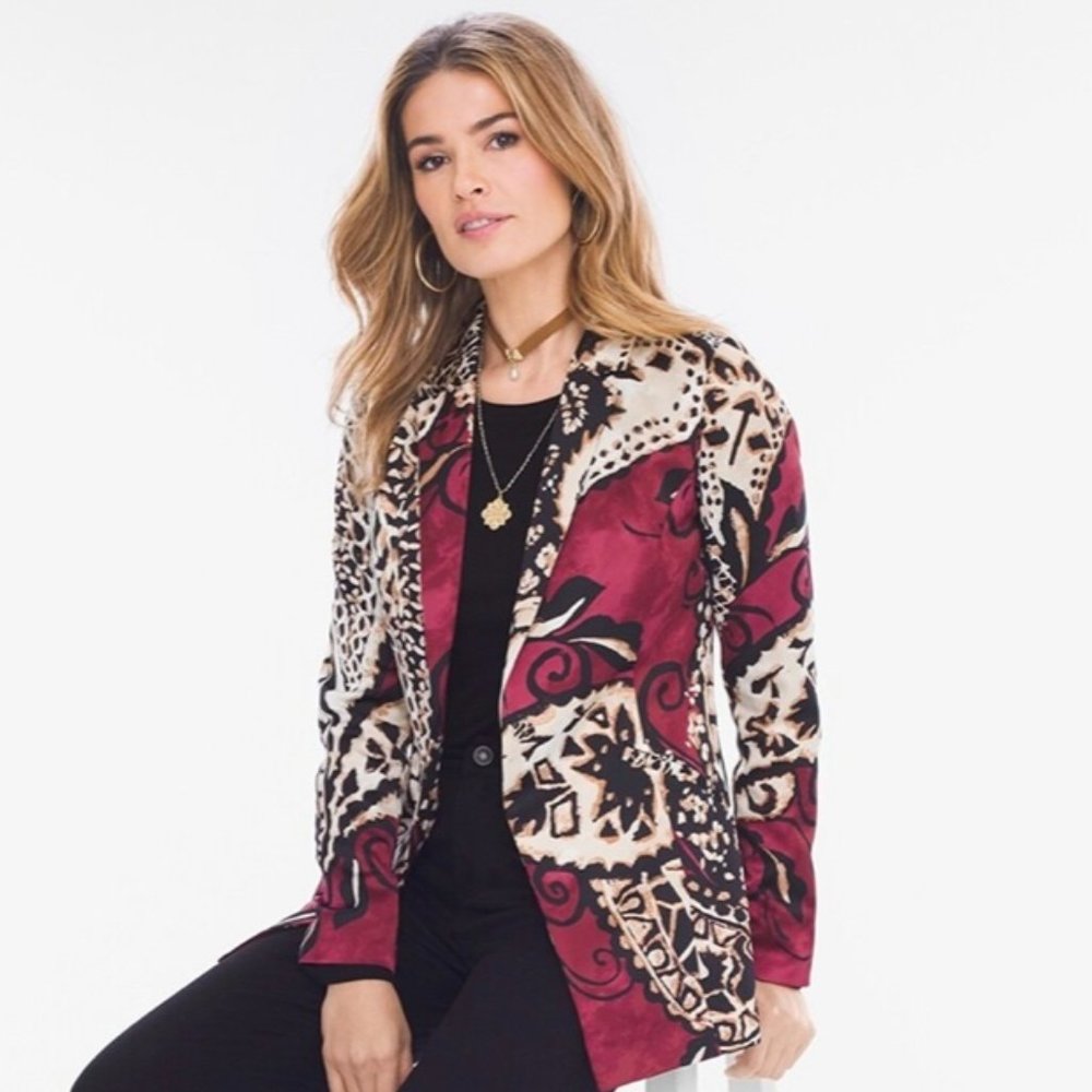 CHICO'S Soft Printed Blazer